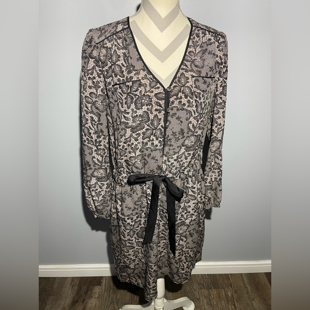 Rebecca Taylor Black and Cream Lace Dress